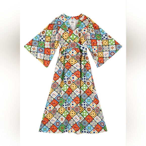 Dawn O’Porter X Joanie - Sunrise Vintage Tile Print Midaxi Dress - Picture 7 of 12